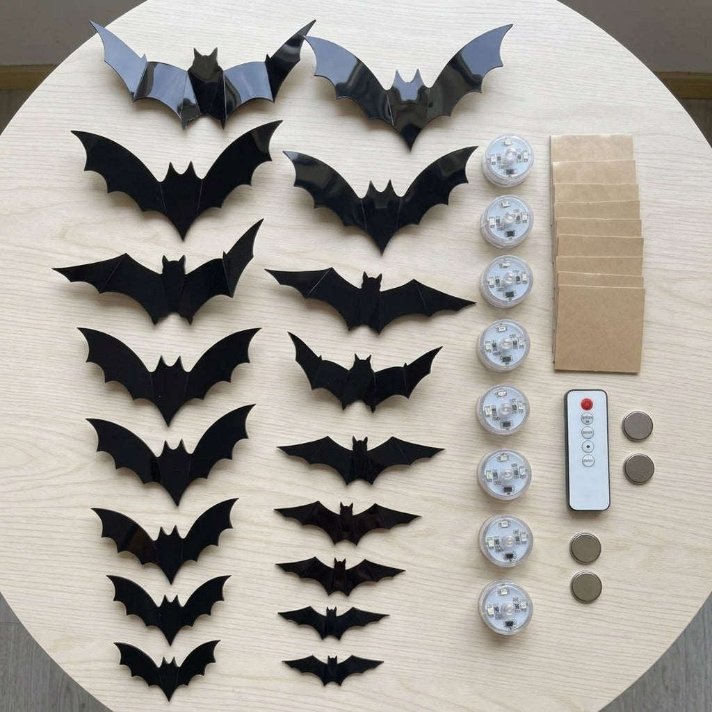 NIGHTFALL Glow Bats - 3D LED Color-Changing Wall Bats