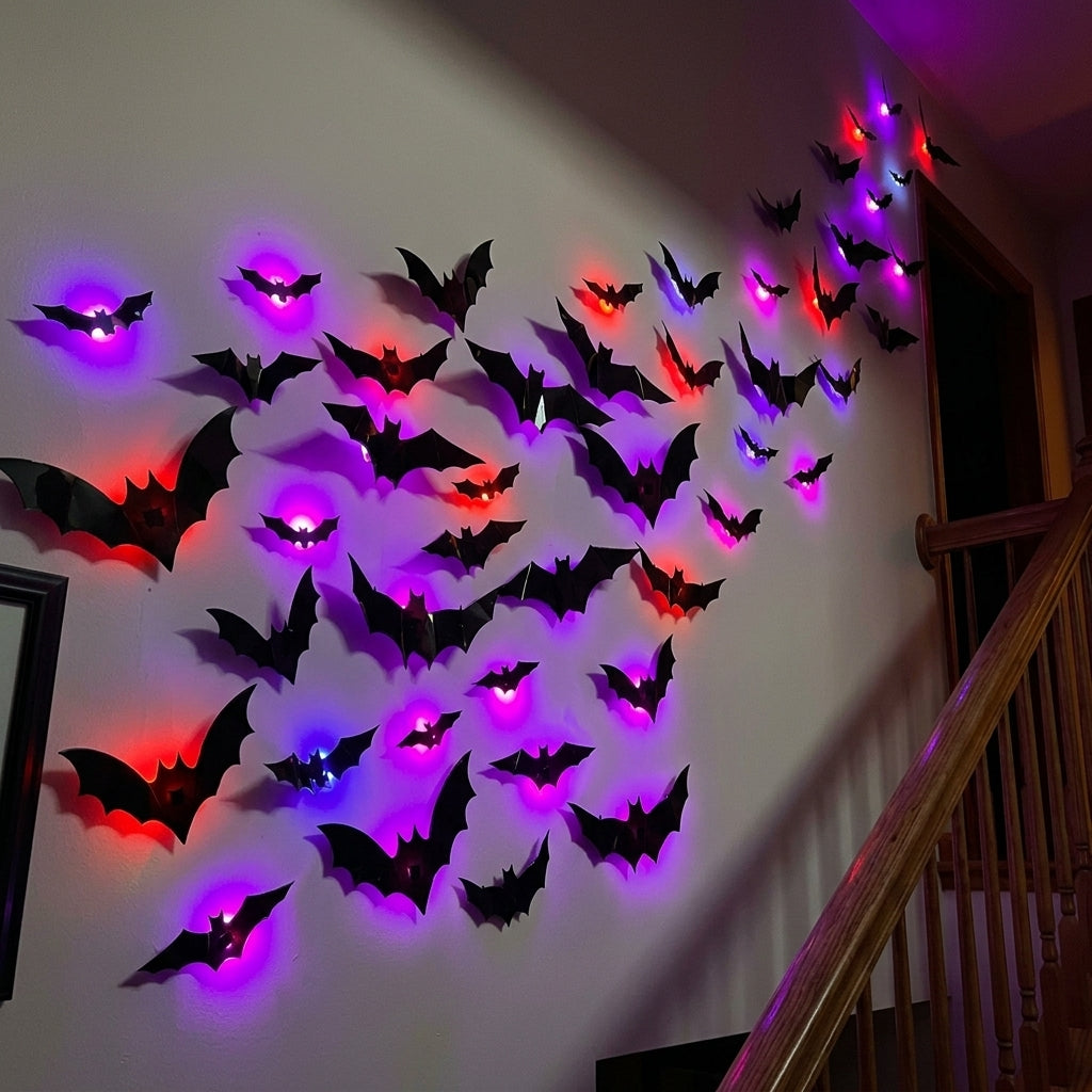 NIGHTFALL Glow Bats - 3D LED Color-Changing Wall Bats