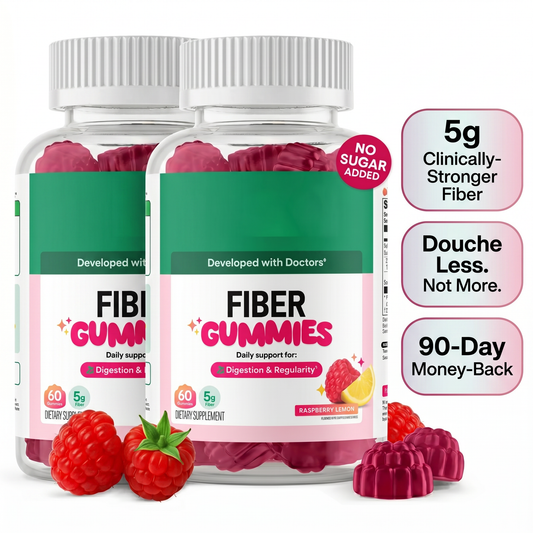 Dietary Fiber Gummies Raspberry Prebiotic Gut Health Energy Support Supplement for Daily