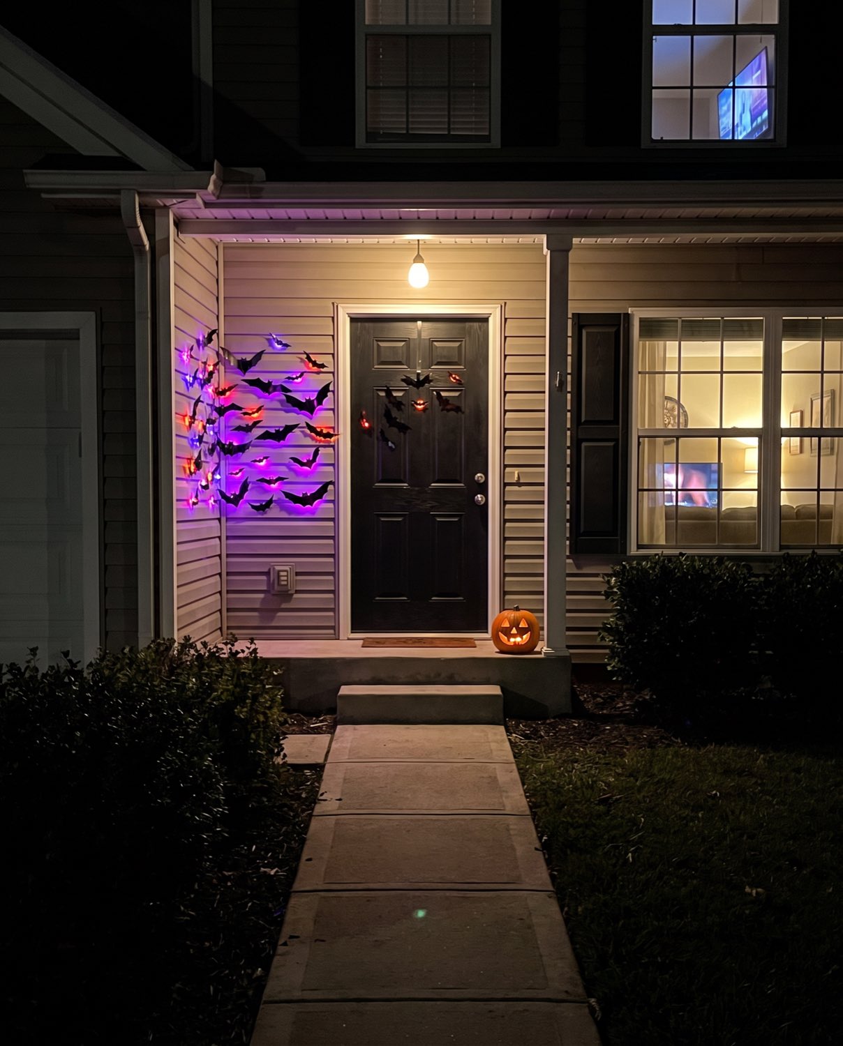 The front door, from the sidewalk.